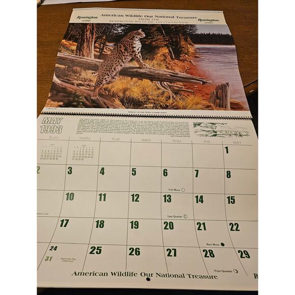 1993 Vintage  Remington Dupont Calendar Wildlife and Hunting Memorabilia - Picture 5 of 6